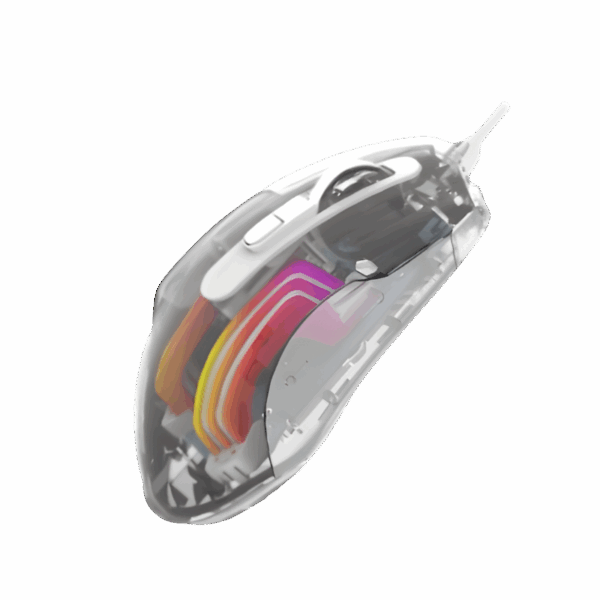 Jedel GM1400 RGB Wired Gaming Mouse (White) - Image 3