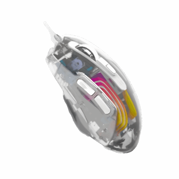Jedel GM1400 RGB Wired Gaming Mouse (White) - Image 2
